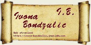 Ivona Bondžulić vizit kartica